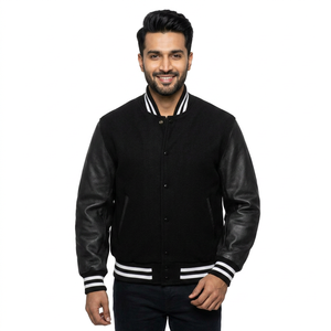 Veste universitaire pour homme en molleton de laine enduit, col montant, sur mesure, vente en gros 2022, fabricant professionnel - Product Image 1