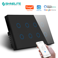 Interrupteur mural intelligent Wifi 8 gang standard britannique pour maison intelligente