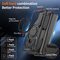 Étui de téléphone magnétique à double protection 2 en 1, anti-empreintes digitales, résistant aux taches, 360° °   Support rotatif pour Samsung Galaxy S26 Ultra