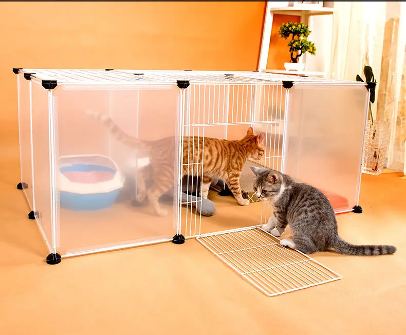 China Factory Hot selling Durable Indoor DIY Foldable Large Plastic Pet Dog Cat Fence Cage for cats