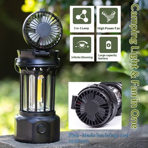 New <b>Solar</b>-Powered LED Camping <b>Light</b> Warm White Long Battery Life High Brightness Fan Strong Wind Resistance Waterproof Stainless - Product Image 5