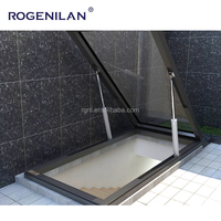 Rogenilan Fenêtre automatique étanche en aluminium à double vitrage avec fenêtres intelligentes de sous-sol électriques en maille