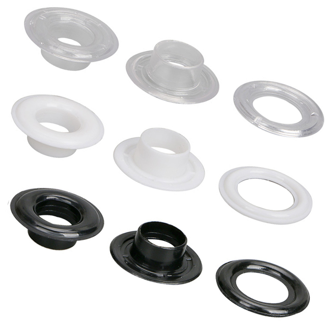 White Transparent Plastic Eyelet Shoe Box Buckle Plastic Ring Grommet Button air Hole Eye Buckle Nylon Shoe