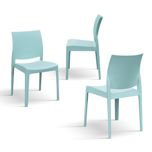 Alberto Chair <b>Set</b> Of 4 Pastel Blue Polypropylene Indoor Outdoor <b>Garden</b> Chairs - Product Image 2