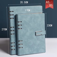 Carnet magnétique en PU à feuilles mobiles et bloc-notes rechargeable A5/B5, 100 feuilles, reliure thermique, design minimaliste et élégant, pour le bureau, le travail, journal intime, cadeau