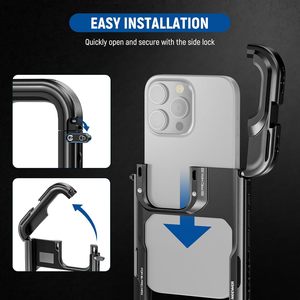 <span class=keywords><strong>Neewer</strong></span> Pa074 Adaptateur de filtre 67 mm Cage pour téléphone Plaque arrière pour objectif 17 mm Stabilisateur de téléphone Cage pour téléphone 16 Pro Max - Product Image 2