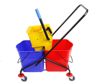 Hôpital aéroport nettoyage plié main double seau vadrouille essoreuse chariot
