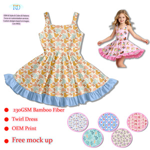 Robe d'été sans manches pour filles en fibre de bambou 230 GSM, motif princesse dessin animé intégral, faible MOQ, couleur personnalisée OEM - Product Image 3