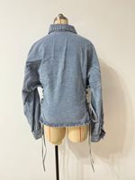 Chemises en jean pour femmes American 2026, nouvelle collection printemps, style rétro, coupe décontractée, en pur coton délavé, délavage moyen, épaules tombantes