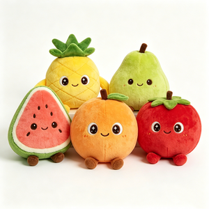 Juego de Peluches de Frutas, Sandía, Mango, Piña, Naranja, Aguacate, Ciruela, Animales de Peluche Suaves para Niños Mayores de 3 Años, Unisex - Product Image 5