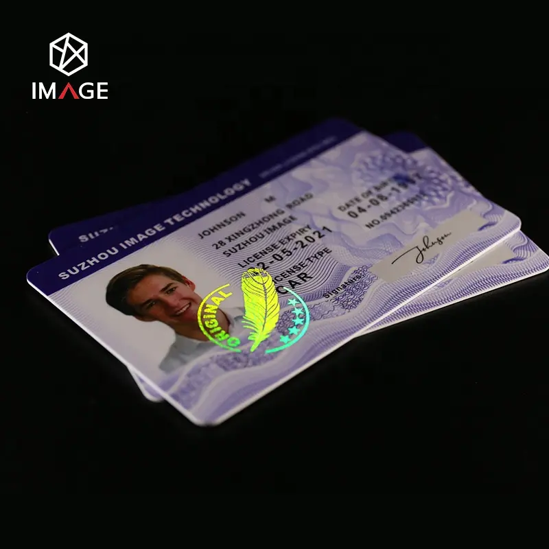 Carte d'identité imprimée étanche avec hologramme, stratifié hologramme carte d'identité, stratification hologramme pour carte d'identité