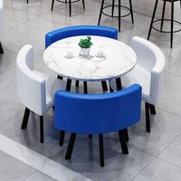 Tables à manger rondes avec des chaises ensembles à manger économiser de l'espace dessus de table en bois ou en marbre