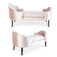 Celldeal — meuble de salon de luxe avec tapisserie en tissu et velours rose, Chaise longue de salon, européen et américain