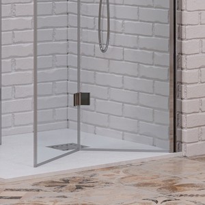 Kamalu KS7000 moderna cabina doccia doppia 60x90 cm 8mm telaio in alluminio forato fisso quadrato dritto per il bagno - Product Image 6