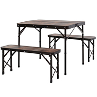 Meubles d'extérieur pliables et légers en aluminium, design mini-jardin, marron, imperméables et résistants aux intempéries en MDF pour le camping