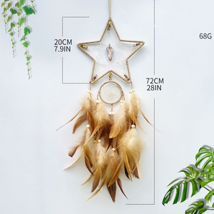 Bohème indien fait à la main coquille étoile lune capteur de rêves plume pendentif chambre décoration accessoires - Product Image 6