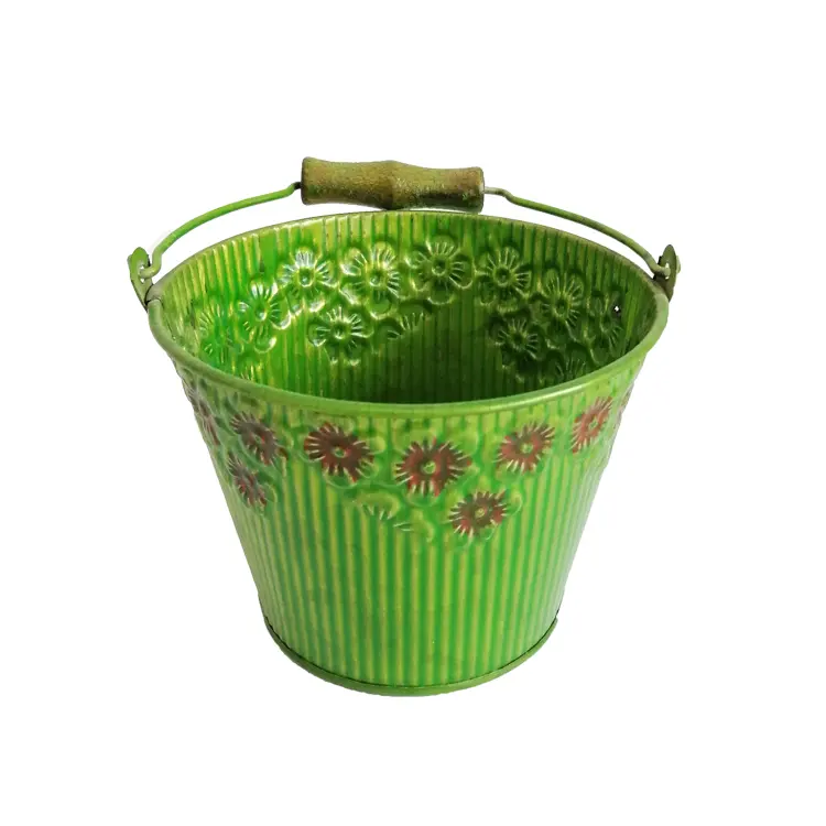 Rustieke Stijl Vintage Planter Mini Metalen Bloem Emmer Stands Met Huisdecoratie