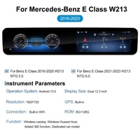 Écran tactile IPS 12,3 pouces Android, unité principale à double écran pour Mercedes-Benz Classe E W213 2016-2023, autoradio de tableau de bord, Carplay