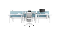 Station de travail à deux moteurs pour 2 personnes Bureau debout en chêne Bureau d'ordinateur automatique Station de travail