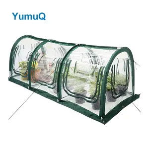 YumuQ, tela impermeable portátil, túnel de jardín, invernadero, propagación transparente, tienda de cultivo transparente