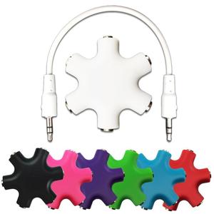 3,5mm <span class=keywords><strong>Jack</strong></span> 6 Multi Puerto Hub Aux del divisor del <span class=keywords><strong>adaptador</strong></span> de <span class=keywords><strong>Cable</strong></span> de Audio del divisor con seis 3,5mm entradas - Product Image 3