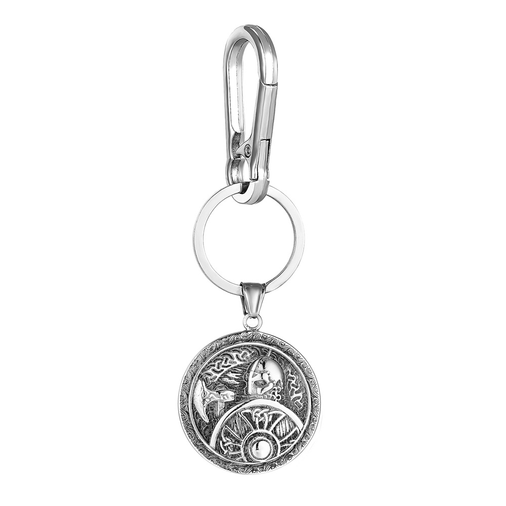 Pendentif couleur acier fermoir bec d'aigle