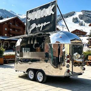 Chariot de vente ambulant entièrement équipé en acier inoxydable pour tacos et pizzas, idéal pour les entreprises de restauration de rue - Product Image 1