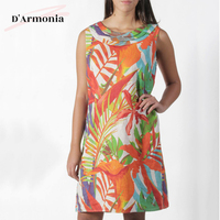 Nouvelles Robes Décontractées Grande Taille Style Occidental avec Taille Naturelle 100% Lin Écologique Motifs de Mode Féminine