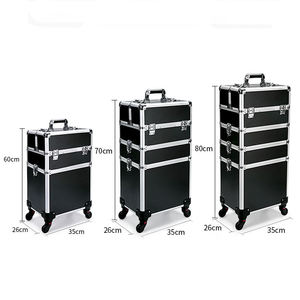 Professional Multi-Layer Aluminum Makeup Storage Case With Wheels Portable Durable Beauty Cosmetic Organizer For Salon Use - Product Image 6
