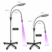 Lámpara UV Profesional Blanca y Negra para Extensiones de Pestañas, Lámpara LED UV para Salón de Belleza