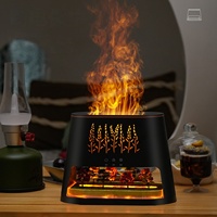 Nouveau 2026 Humidificateur ultrasonique 260 ml à effet flamme, diffuseur d'arômes USB avec lumières changeantes de couleur, pour peaux sèches, usage hôtelier et électrique