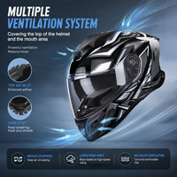 Casque de moto intégral à double visière, design aérodynamique avec spoiler, doublure respirante et confortable, casque de moto de course