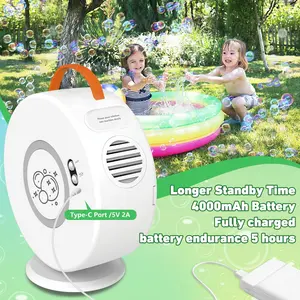 EW-máquina de burbujas eléctrica portátil para niños, soplador de burbujas automático recargable, juguete con rotación de 90/360 grados