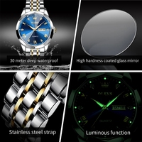 Hot OLEVS montres pour hommes miroir Original montre à Quartz pour homme étanche lumineux en acier inoxydable montre-bracelet mâle semaine Date heures