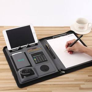 Porte-documents professionnel A4 en <span class=keywords><strong>cuir</strong></span> PU avec fermeture éclair, organiseur de dossiers de <span class=keywords><strong>bureau</strong></span> avec chargeur de batterie externe - Product Image 1