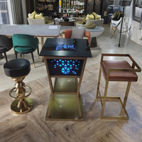 Table et chaise hautes de support d'acier inoxydable d'or pour des clubs et des meubles de salon de barre