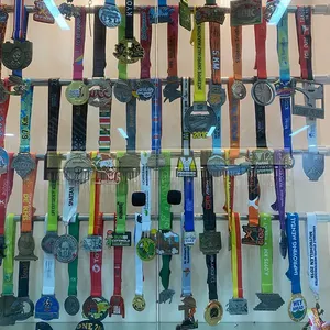 Premio personalizzato in esecuzione medaglie sportive in metallo per maratona di mezzo quarto con nastro - Product Image 5