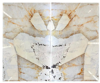 Marbre assorti pour mur TV de villa, marbre paysager de luxe pour panneau mural intérieur