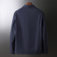 Blouson Bomber Décontracté à Col Rabattu pour Homme 2026 – Qualité Supérieure, Style Hiver Bleu Foncé, Fermeture Éclair, Idéal pour Hommes d'Âge Moyen