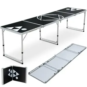 Grosir Pabrik meja permainan diperpanjang meja bir Pong meja lipat luar ruangan untuk rekreasi berkemah