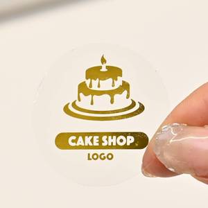 Étiquettes personnalisées écologiques en vinyle imperméable pour boulangerie, impression dorée, adhésif permanent, formes personnalisées pour gâteaux et aliments - Product Image 3