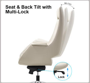 Moderno lusso Executive Manager sedia da scrivania centrale con schienale elegante in pelle sintetica girevole per sedia da ufficio ergonomica CEO <span class=keywords><strong>President</strong></span> - Product Image 3