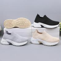 Chaussures de marche amortissantes pour femmes, baskets minimalistes de course, chaussures de jogging, chaussures de sport basses, tissu extensible, maille respirante, légères