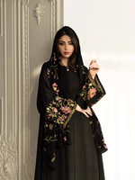 Robe ample haut de gamme en tissu brodé de strass floraux ethniques, ornée de dentelle et de fleurs, style turban