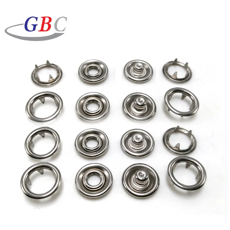 Good quality prong snap button with spring #883 brass baby ring snap button eco-friendly nickel free lead free baby fastener