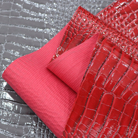 Cuir synthétique PVC brillant miroir de 1,3 mm avec motif crocodile gaufré pour l'utilisation dans les sacs