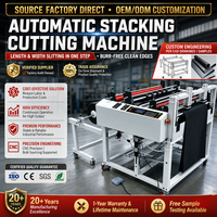 Machine de découpe automatique à empilage, découpe et feutrage de bandes de 810 mm de large en une seule étape avec rouleaux en caoutchouc à ressort et unité PLC