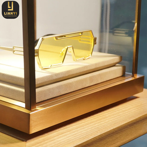 ชั้นวางโชว์บนโต๊ะสุดสร้างสรรค์สำหรับร้านแว่นตาออปติคอล-ไม้ + โลหะสีตามสั่ง OEM/ODM - Product Image 3