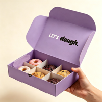Caja de Embalaje Biodegradable para Galletas con Diseño Personalizado, Caja de Embalaje para Panadería de Grado Alimenticio, Caja de Embalaje Personalizada para Galletas y Donas con Logotipo