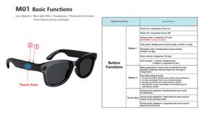 Gafas Inteligentes M01 con IA, Cámara, Chat GPT, Música, Llamadas, Gafas de Sol M02 con Cancelación de Ruido, Conexión <span class=keywords><strong>WiFi</strong></span>, Traducción por IA, Gafas Inteligentes Deportivas - Product Image 6